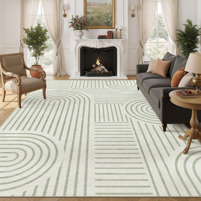 Tapis lavable à rayures arc-en-ciel antidérapant pour chambre de bébé chambre à coucher 