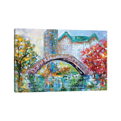 Gapstow Bridge by Karen Tarlton - Wrapped Canvas Painting