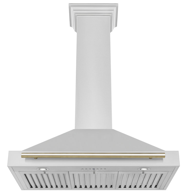 ZLINE 36 in. Autograph Edition Convertible Stainless Steel Range Hood with Stainless Steel Shell, Stainless Steel/Gold