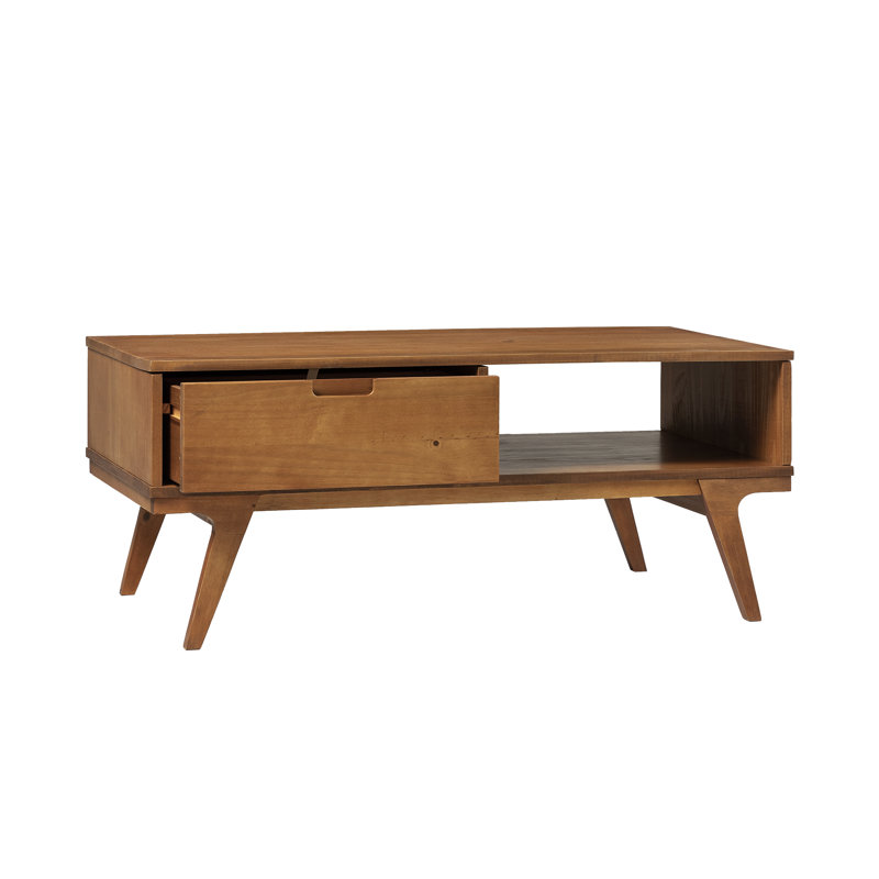 Table basse à quatre pieds avec rangement Orana, Caramel