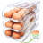 Egg Holder for Fridge, Automatic Steady Rolling Egg Container with Soft Bumpers & Handle