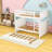 Full Over Full Bunk Bed With Twin Trundle, Guardrails And Ladder, Convertible Into Separate Beds-1798393929