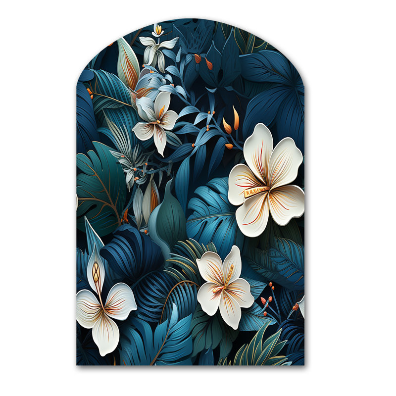 Ohiowa - art mural floral irrégulier - forme d'arche, H 43 po x l 33 po