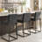 26" Counter Height Bar Stools, Chenille Upholstered, Industrial Metal Frame, Armless, Set Of 4-471201966-471201967