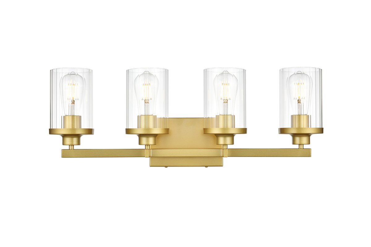 Dariela Dimmable Vanity Light, Brass, 10" H x 18" W x 18" D, 3 Lights