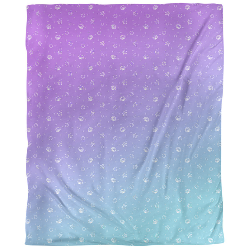 Housse de couette Katelyn Elizabeth, Housse de couette pour très grand lit, Polyester brossé, Violet moyen / bleu ciel