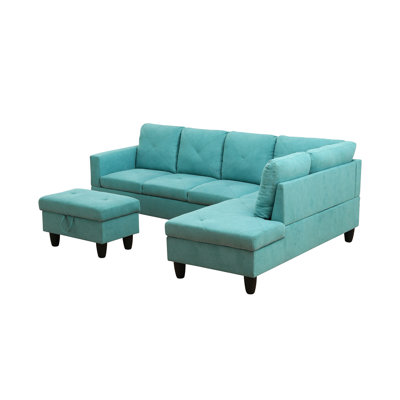 Velvet L-Shaped Sectional Right Hand Facing