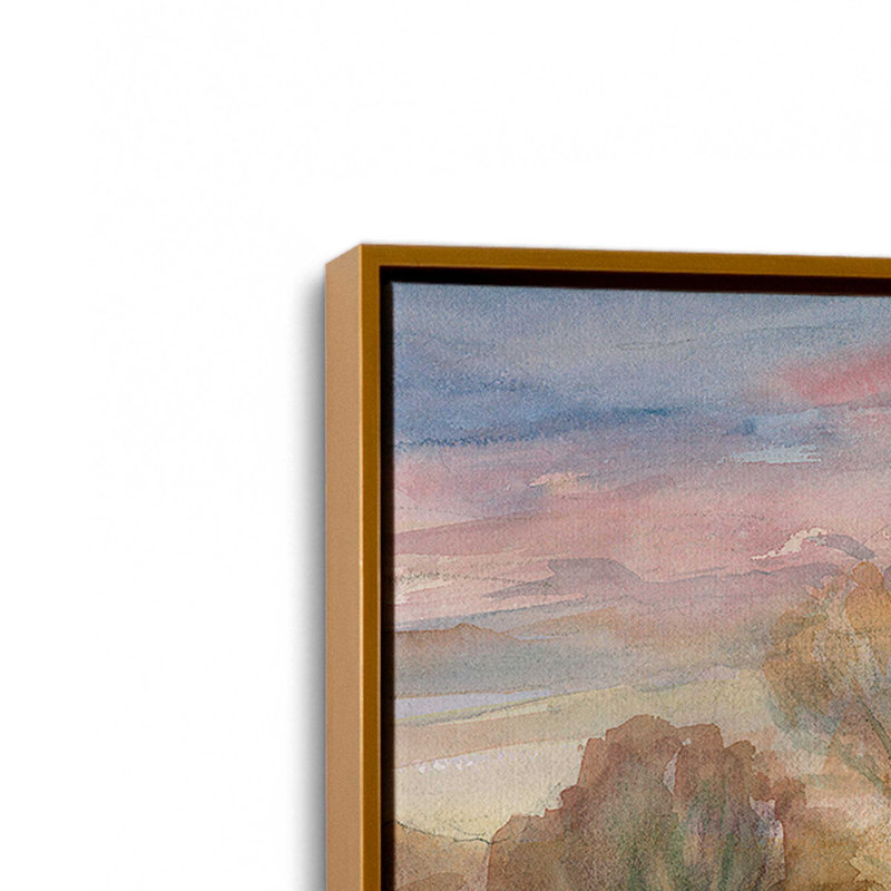 «Southampton Sunsett on the Lake» par Stephen Calcasola, reproduction d'art sur toile, H 30 po x l 40 po, Doré