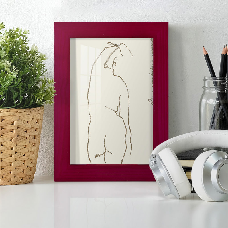 Toi et moi IV, reproduction d'art encadrée, Cadre rouge, H 8 po x l 6 po x P 1 po