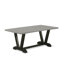 L'ensemble de 6 tables de salle à manger modernes comprend une table rectangulaire en bois avec pieds en V et 4 chaises Parson en tissu noir avec banc, noir brossé