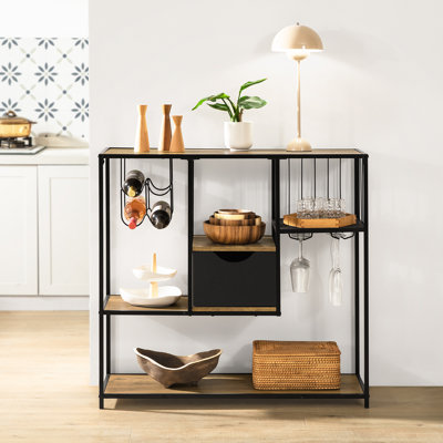 Gerianne 100 cm Steel Wine Bar Cabinet