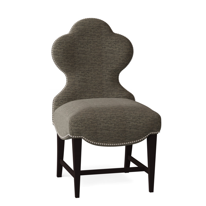 Ace Of Clubs Dining Chair, Polished Nickel Small, American Walnut, Margaret Uniform