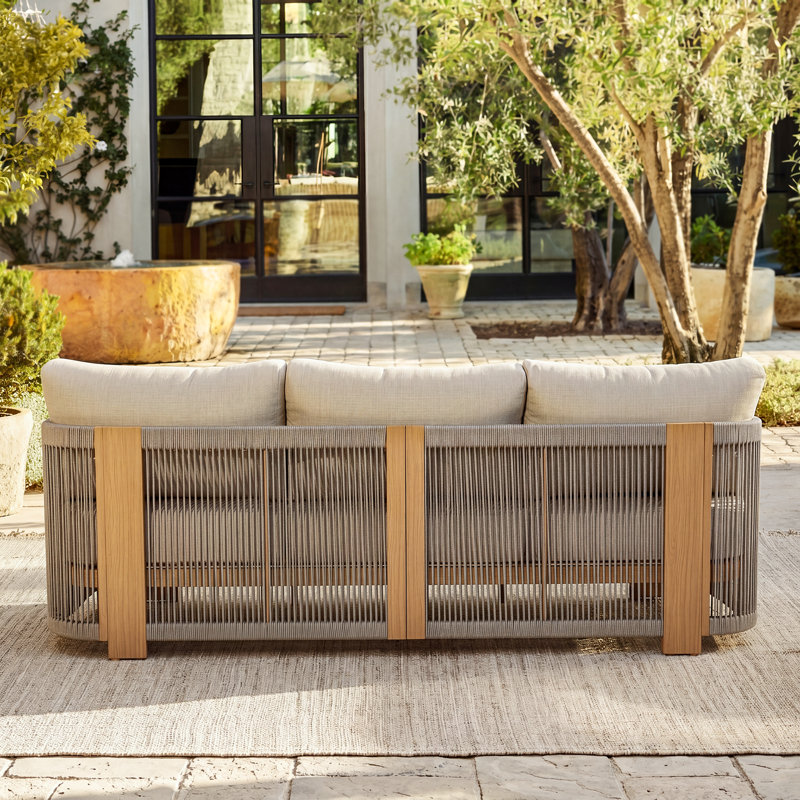 Canapé de patio en corde tissée avec coussins Sunbrella® Positano