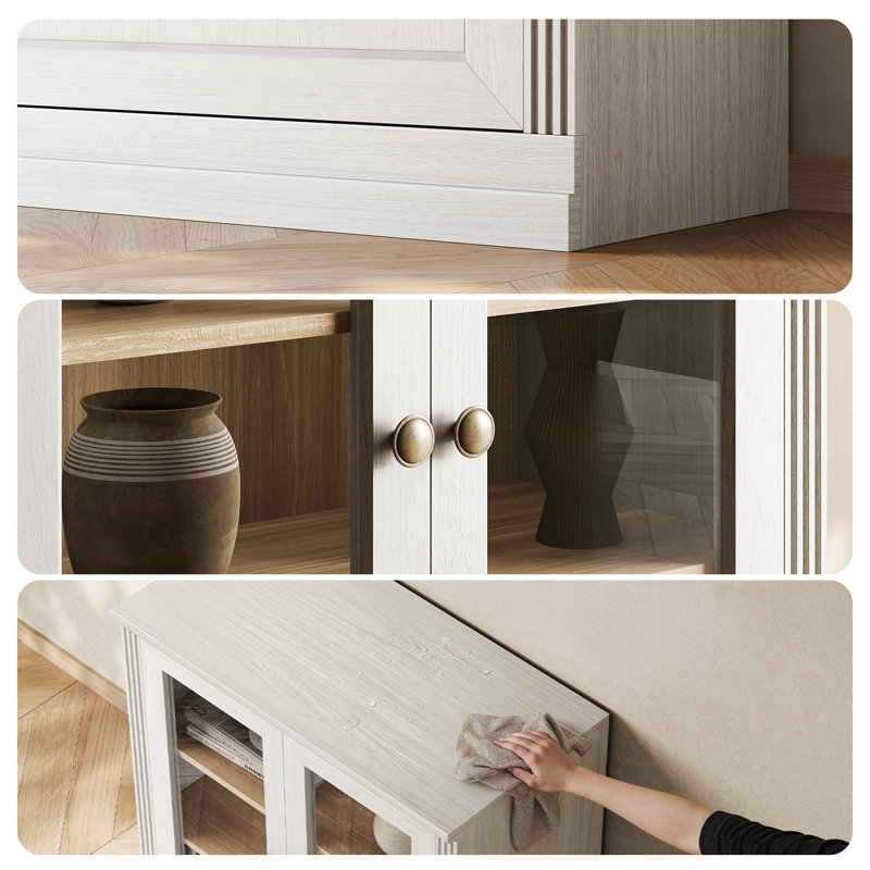 Vitrine de rangement modulaire avec portes (ensemble de 1), blanc, Blanc
