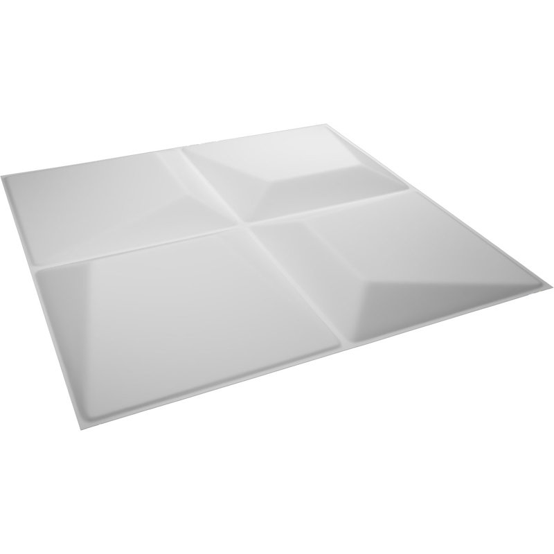 White Textured 3D PVC Decorative Wall Panels, 19.63" x 19.63", 10-Pack