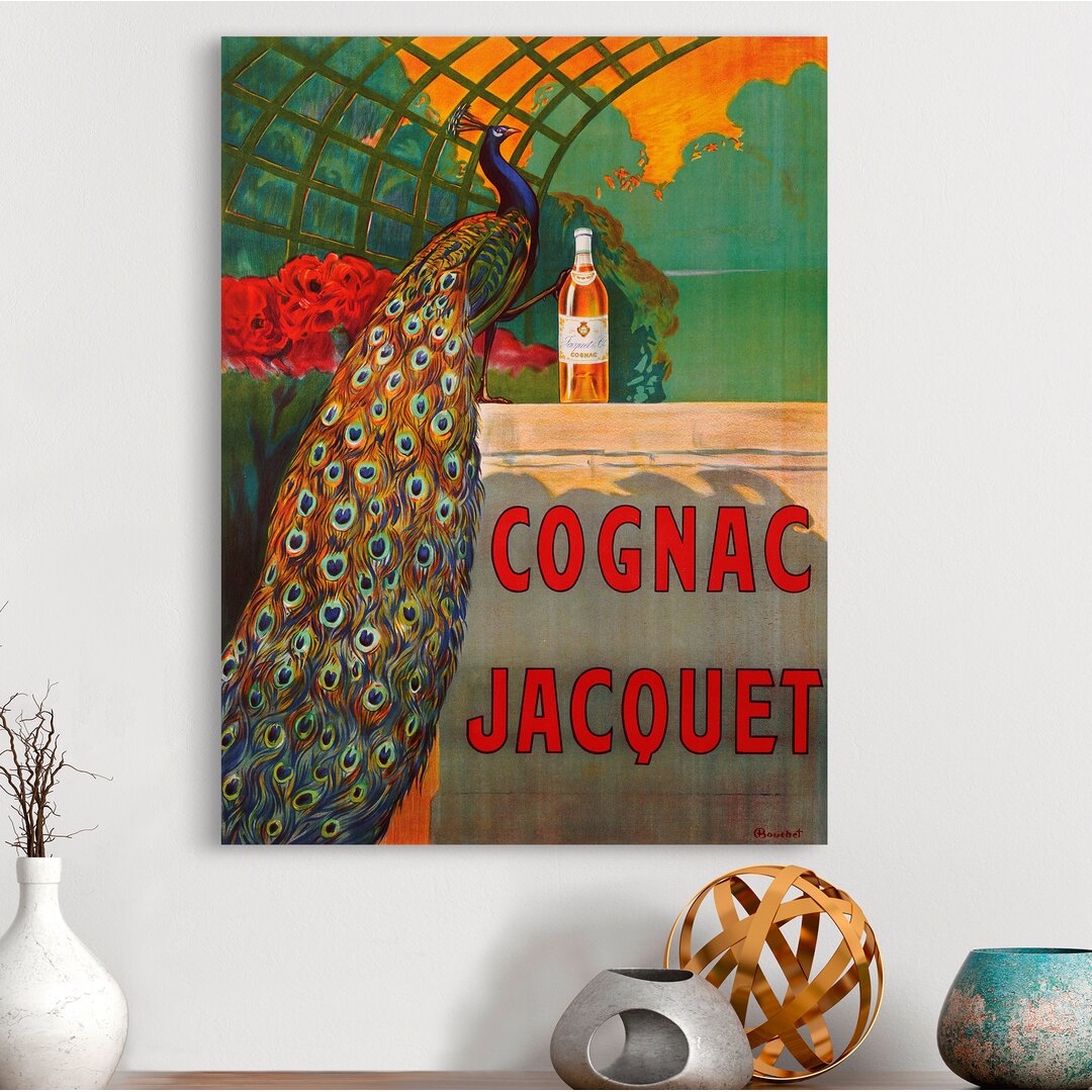 Gerahmtes Leinwandbild - Zeichnung „Cognac Jacquet, ca. 1930” von Camille Bouchet