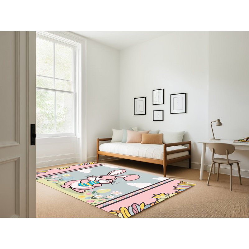 The Holiday Aisle® Easter Spring Holiday Rug, Rectangle 2' x 3'
