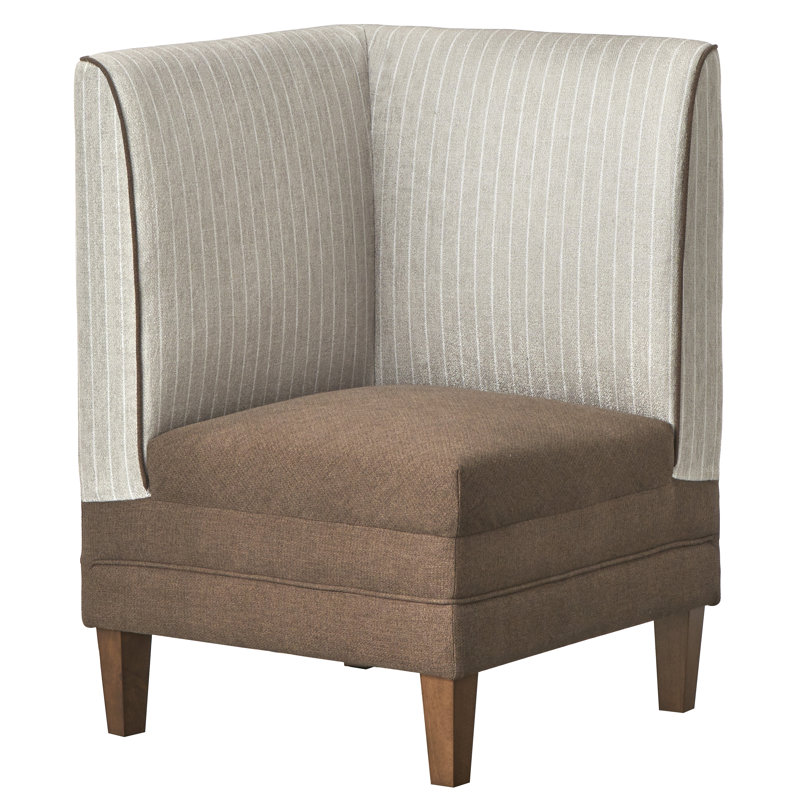 Chaise d'angle Cariana, Beige rayé / brun