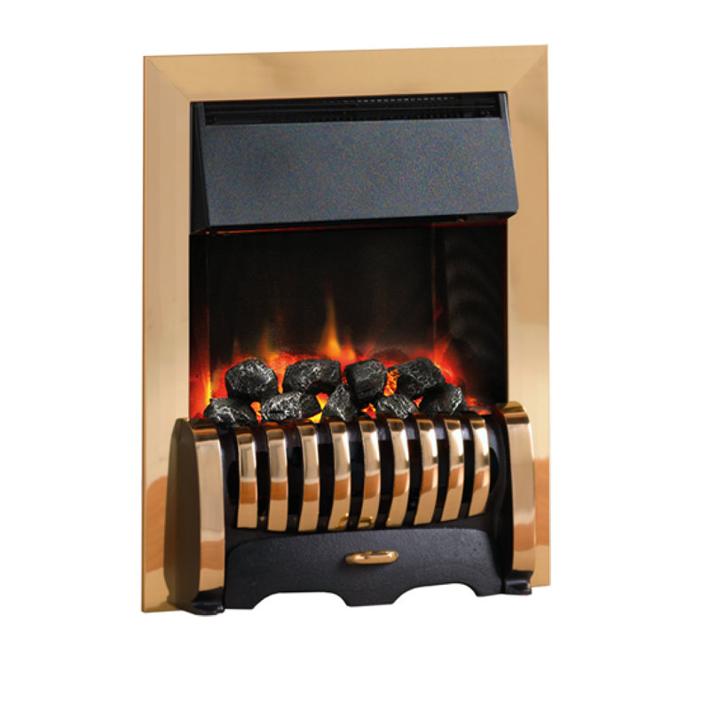 Demetrius Belfry Heating 49.5cm W Electric Fireplace Insert, Brass