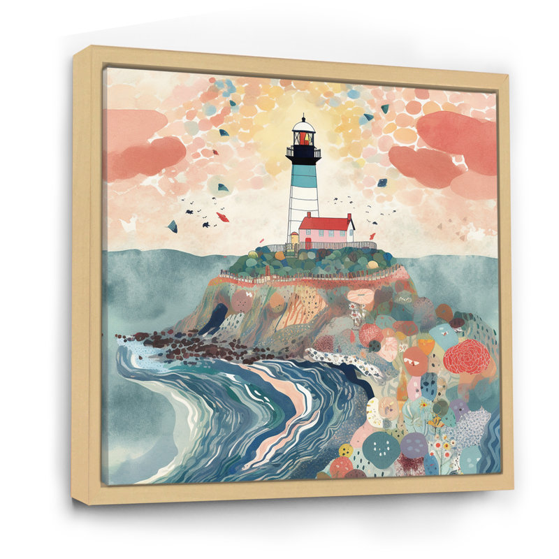 Phare côtier III, H 16 po x l 16 po x P 1 po, Cadre naturel flottant