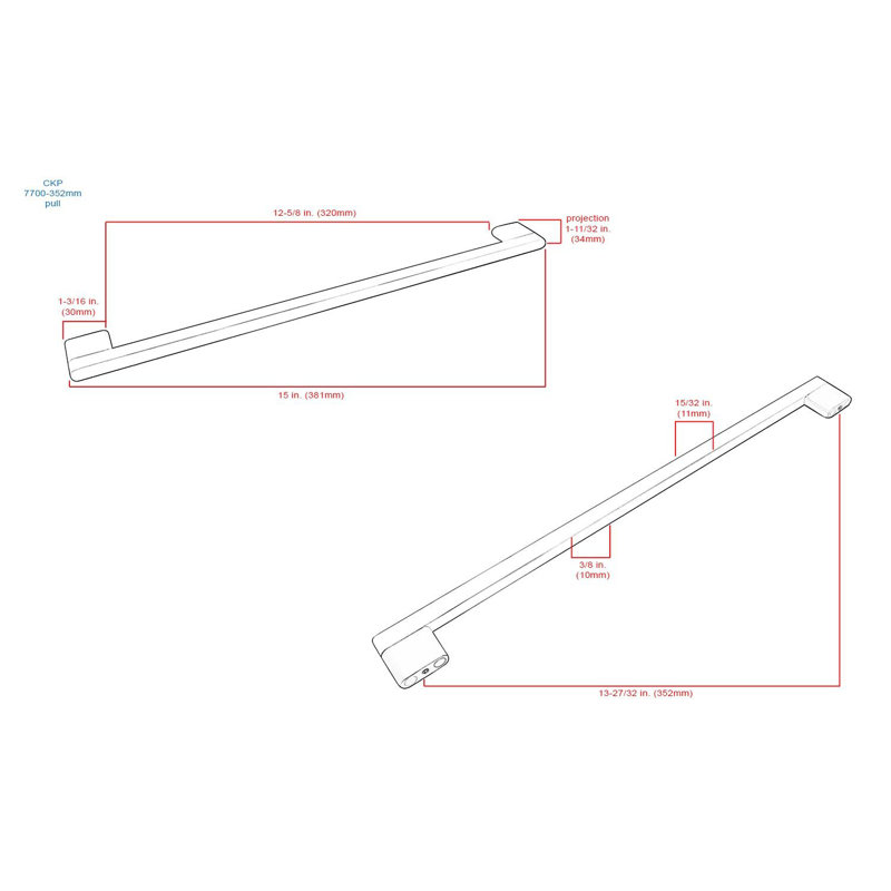 Clarke 13 7/8" Center to Center Bar Pull, Brushed Satin Nickel