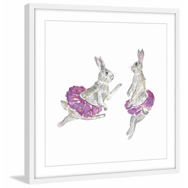 «Dancing Rabbits» par Thimble Sparrow, reproduction encadrée, H 24 po x l 24 po x P 1,5 po