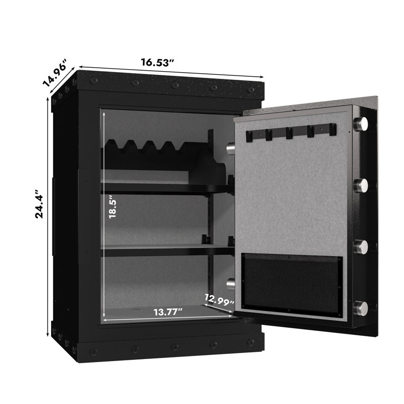 Three-Lock Safe, 14.96" H x 24.4" W x 16.53" D 