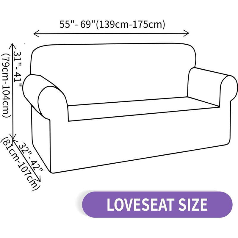 Housse pour causeuse à coussins carrés/rectangulaires, Mélange de polyester rouge vent