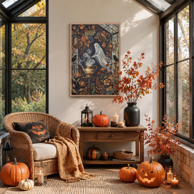 Art mural sur toile Halloween, 24"H x 18"W