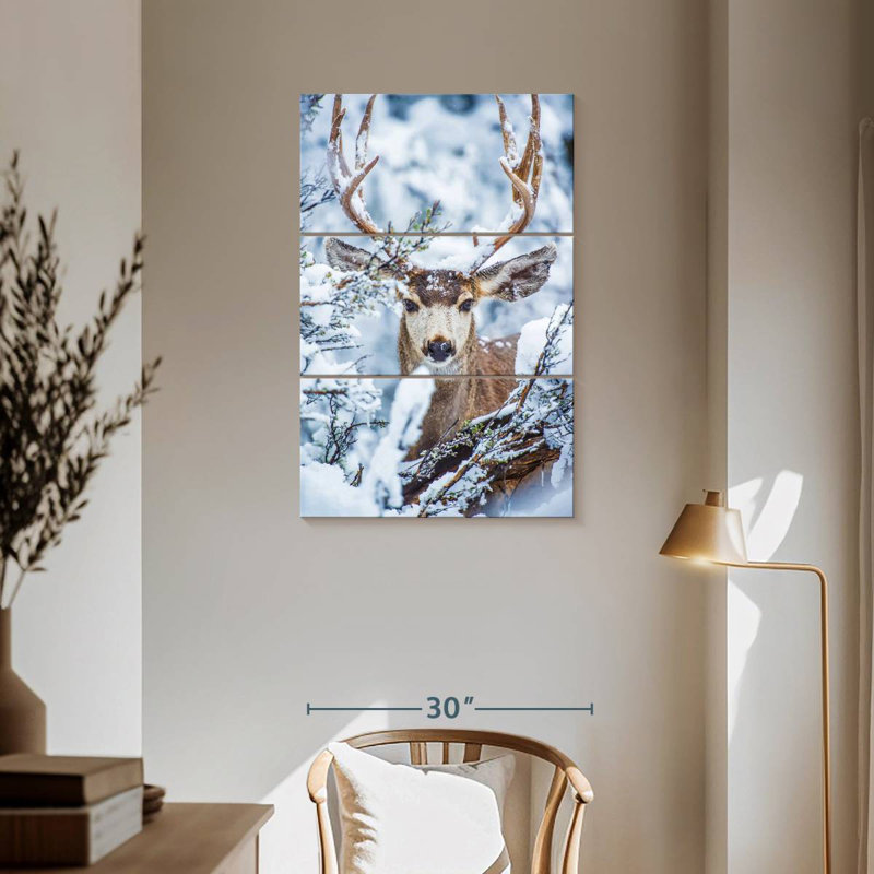 Brampt Winter Mule Deer, 57" H x 36" W