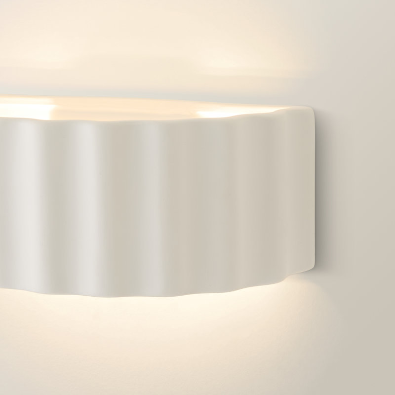 Ceramic Flush Mounted Sconce, No, White