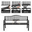 E-Coated Metal Frame Outdoor Bench with Backrest & Built-In Side Table