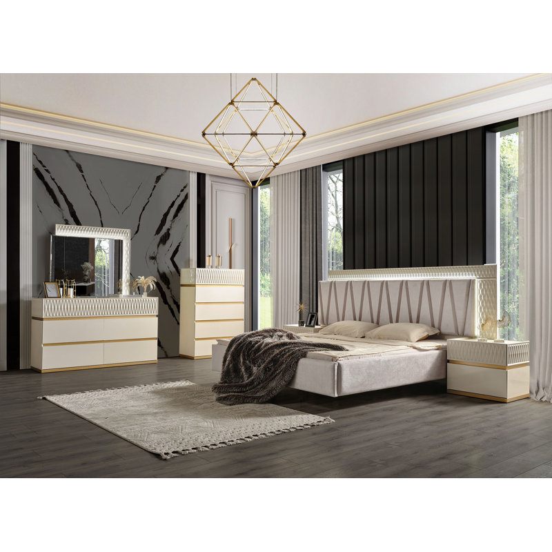 Ensemble de chambre en bois Delfano