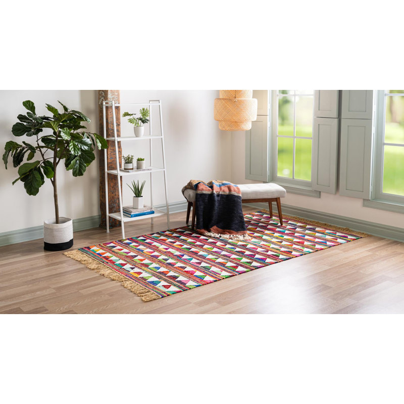 Jillann Cotton Geometric Indoor Rug, Rectangle 8' x 11'