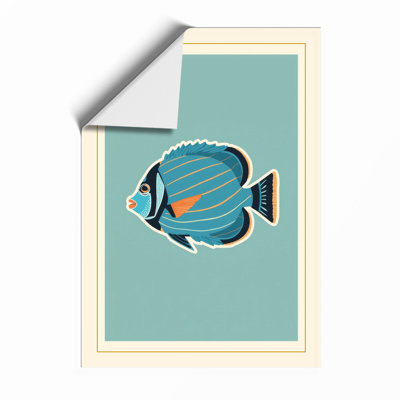 Striped Tropical Fish Mid-Century - Framed Print
