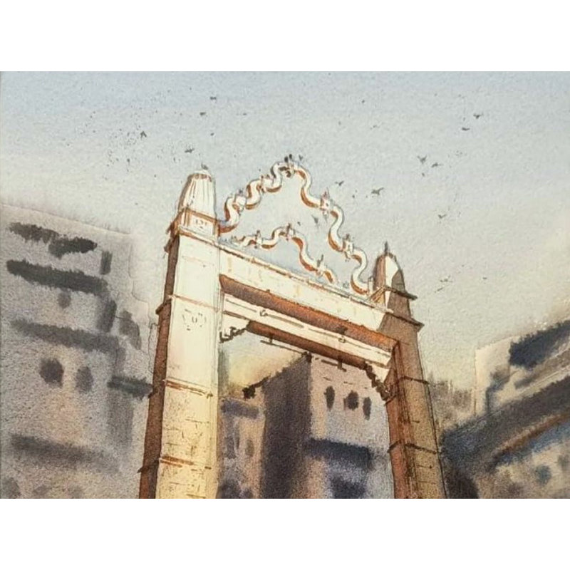 Palais Rani Ji Ka Jhula Garh | Aquarelle de Kulwinder Singh