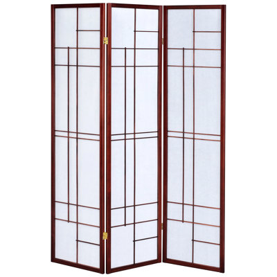White And Brown Red 3 - Panel Room With Frame, Functional Stylish Design, 52 Inches Wide For Enhancement Pine