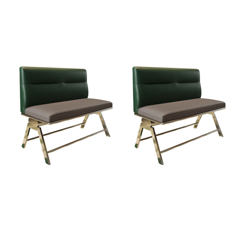 Banc rembourré en similicuir de style industriel