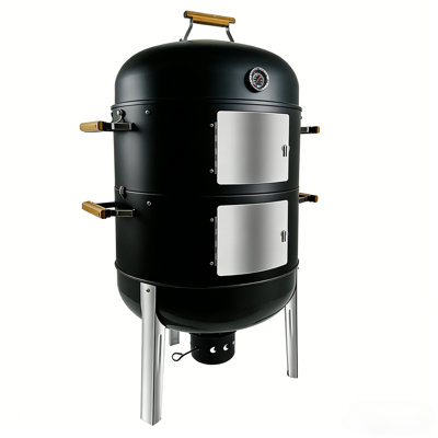 Laravist Vertical Charcoal Smoker And Grill - 20.5 Inch Outdoor Bbq Smoker For Backyard Cooking, Large 636 Sq In Capacity