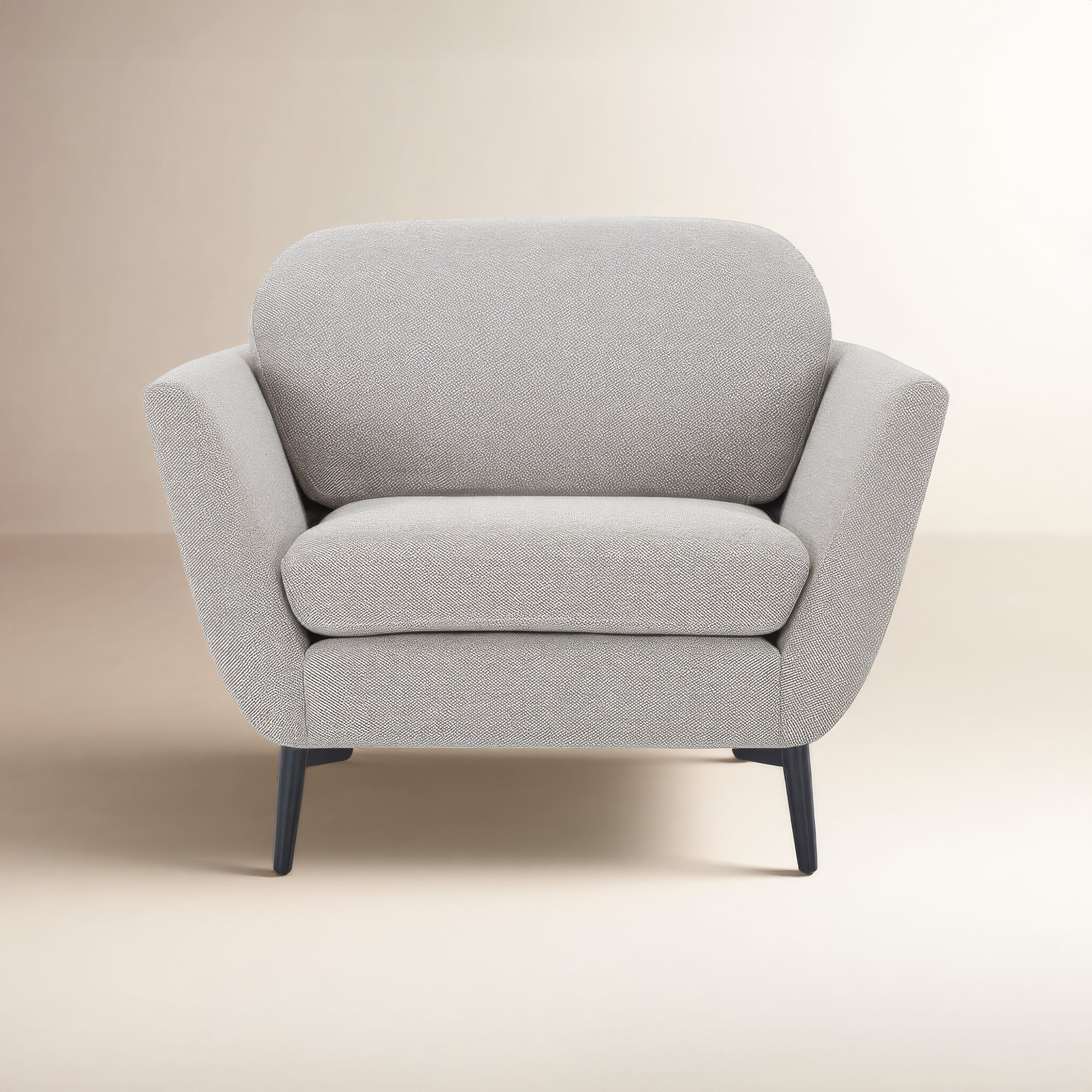 Tyndall Upholstered Armchair, Mushroom Performance Basketweave