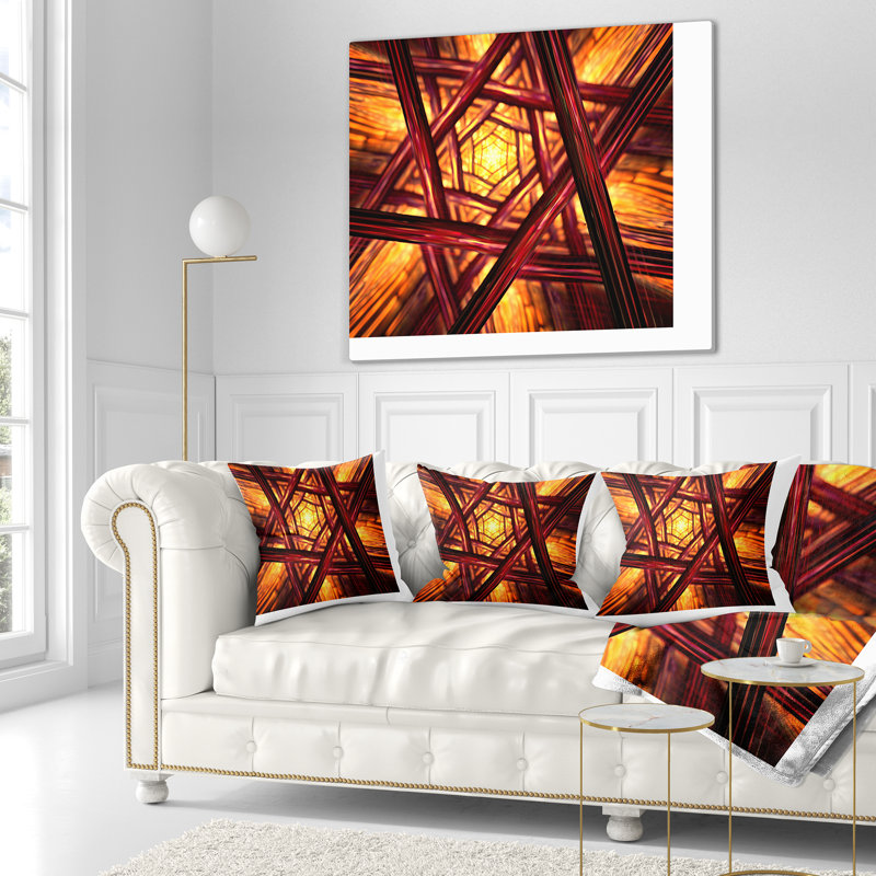Coussin de conception fractal Abstract, 16 po x 1 po, Coussin décoratif