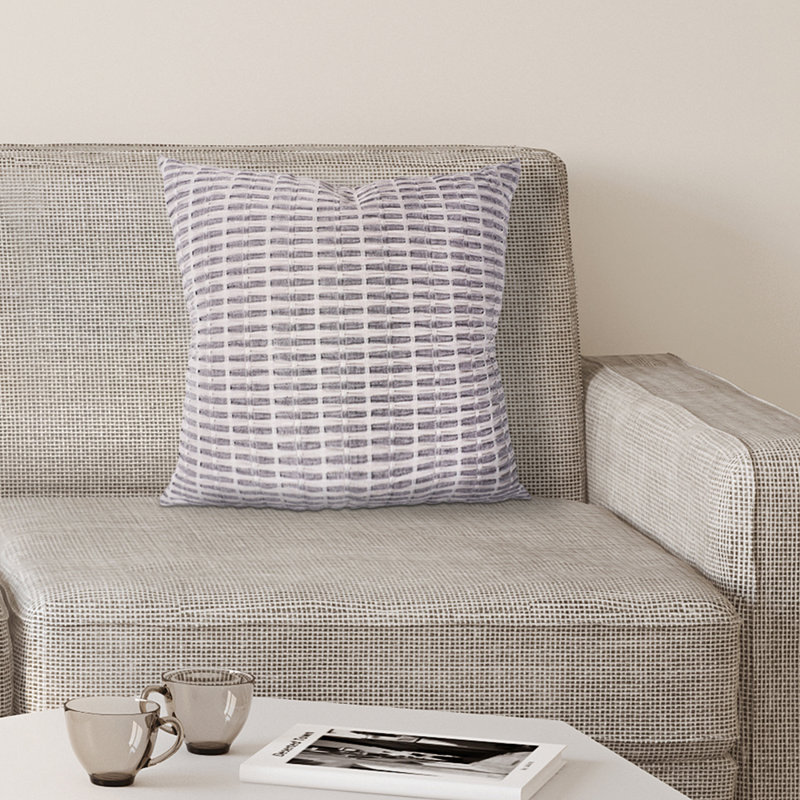  Coussin décoratif plissé avec plumes, 20 po x 20 po, Gris / blanc