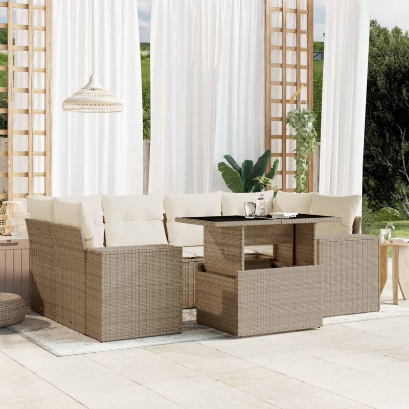 Ensemble de canapé de jardin Vidaxl beige