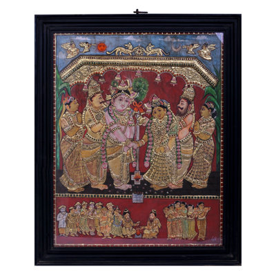 Mariage Krishna & Rukmani (Lakshmi) | Couleurs traditionnelles avec or 24 carats | Structure en bois de teck