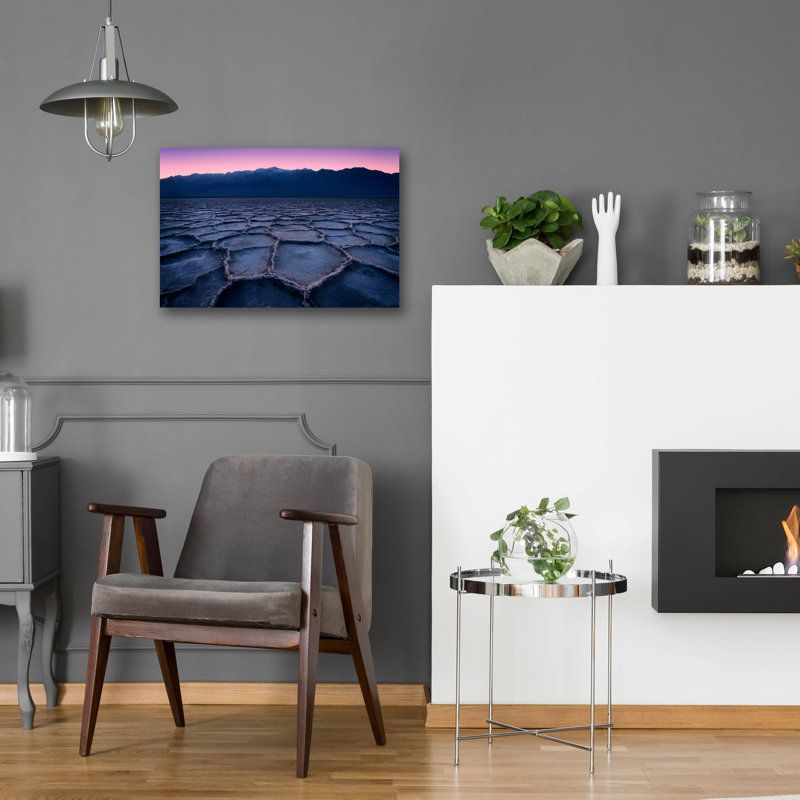 Art mural en verre Ebern Designs «Badwater Twilight» par Rick Berk, H 16 po x l 24 po x P 0,2 po