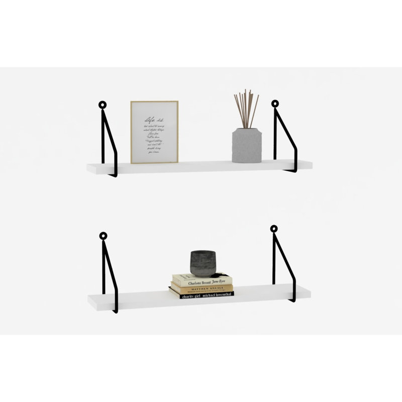 Tablette murale moderne, blanche, 23,6 po x 4,7 po | 100% panneau de particules enduit de mélamine, épaisseur: 0,7 pouce | Conception élégante et fonctionnelle, facile à installer, parfaite pour la décoration de la maison ou du bureau