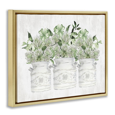 Rustic Spring Shamrock Assortments Floating Frame, design by Lettered and Lined