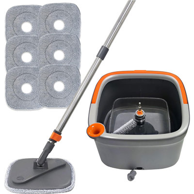 Mop Bucket Set With 6 Replacement Pads