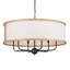  Lustre 6 lumières noir texturé Heddle 30,4 pouces-70048062