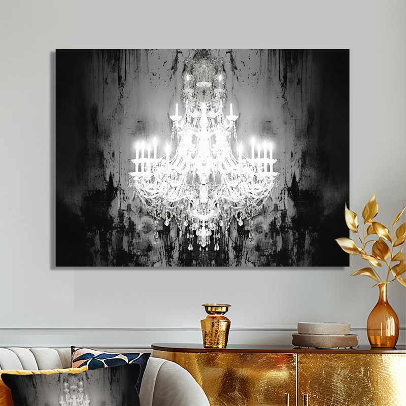 Lustre symphonique silhouette IV - décoration murale lustre glamour, H 16 po x l 32 po x P 1 po, Toile tendue